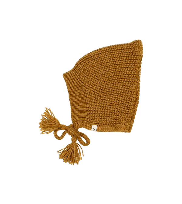 Ochre Soft Knit Baby Pixie Hat by Buho