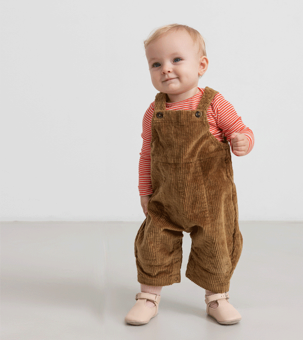 Dark Bronze Baby Riri Cord Dungarees by MarMar Copenhagen