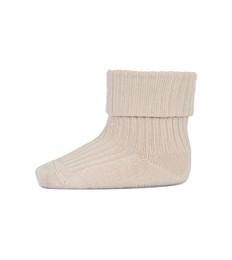 Ecru Wool Rib Socks by mp Denmark