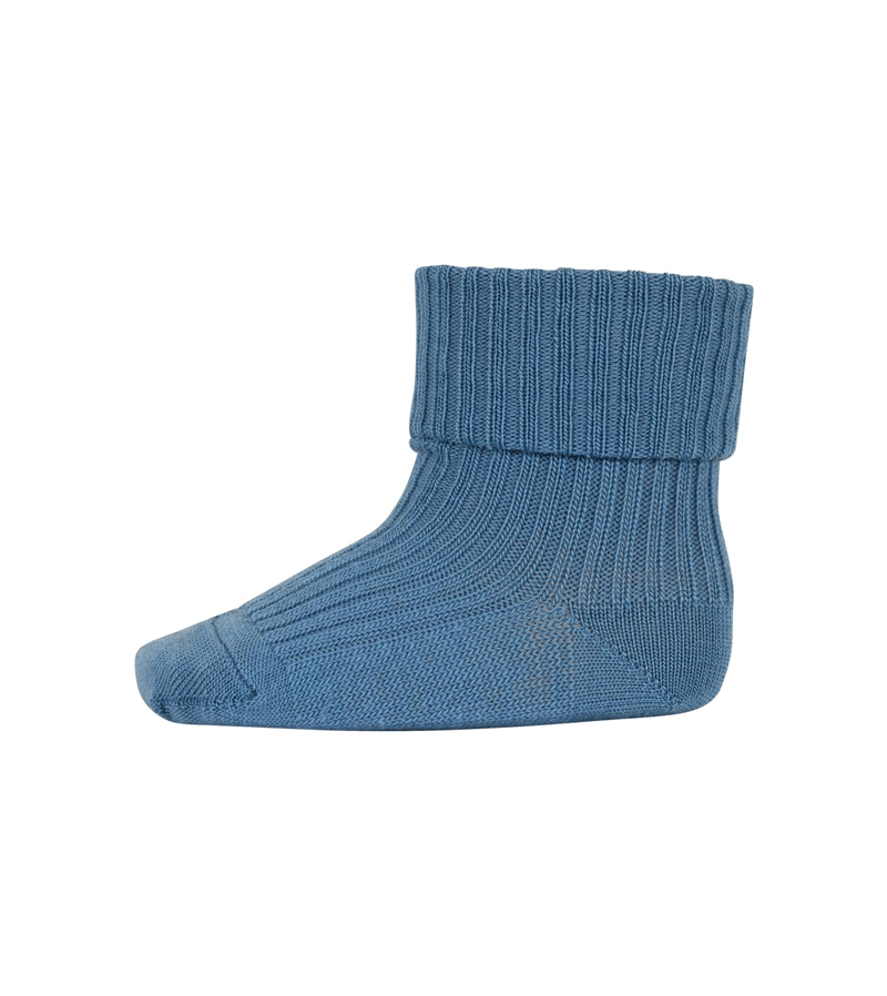 Provincial Blue Wool Rib Socks by mp Denmark