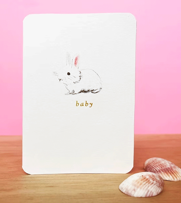 Bunny New Baby Card by Laura Skilbeck