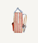 Coral Pink and Sandy Yellow Stripes Wonders of the Deep Sea Backpack by Sticky Lemon