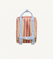 Coral Pink and Sandy Yellow Stripes Wonders of the Deep Sea Backpack by Sticky Lemon