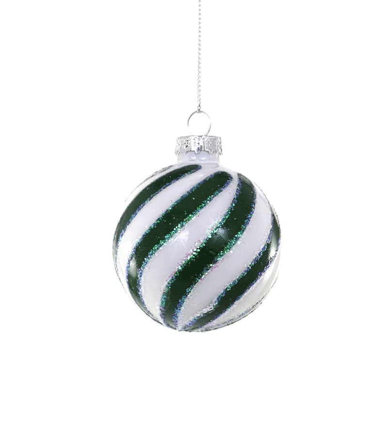 Green Peppermint Swirl Glass Bauble by Cody Foster