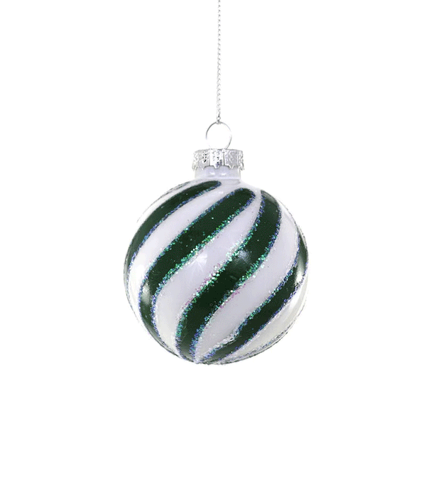 Green Peppermint Swirl Glass Bauble by Cody Foster