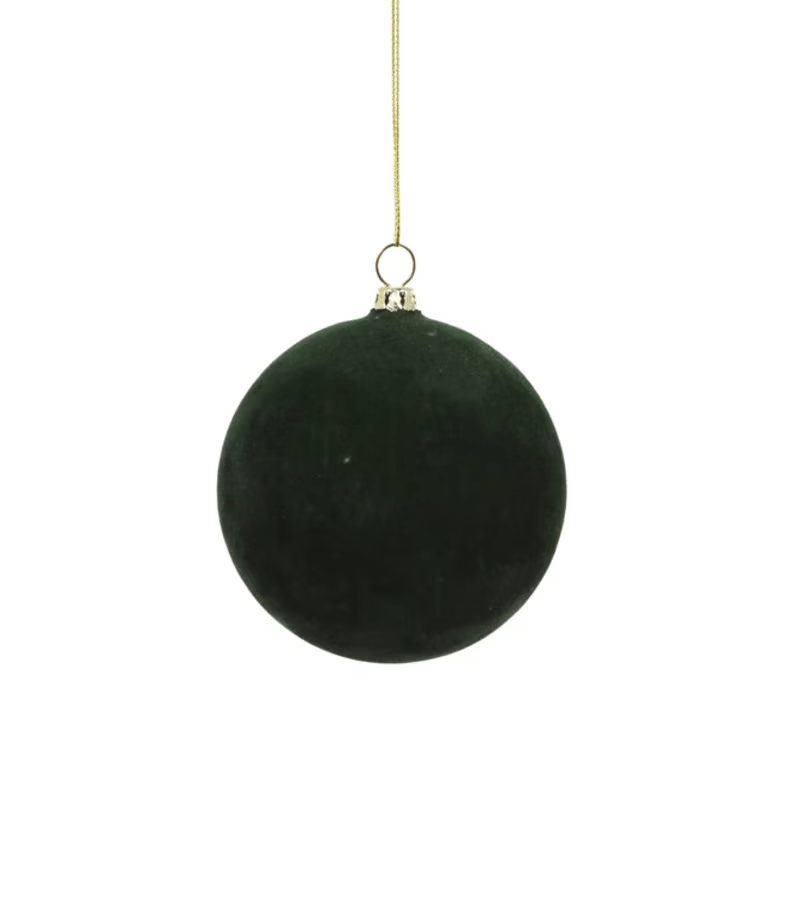 Small Hemlock Green Velvet Glass Baubles by Cody Foster