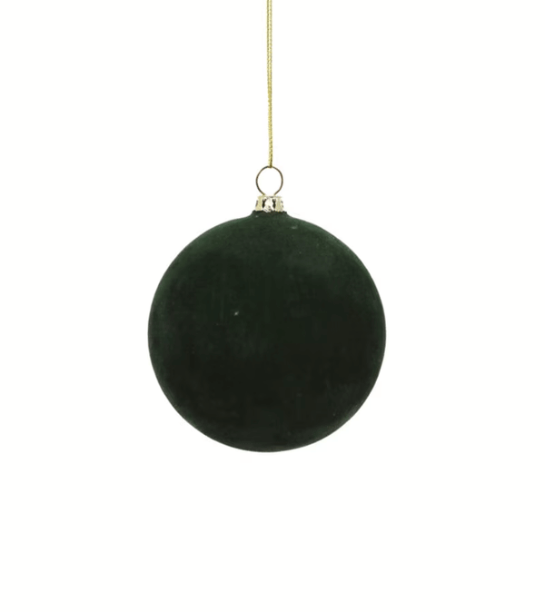 Small Hemlock Green Velvet Glass Baubles by Cody Foster