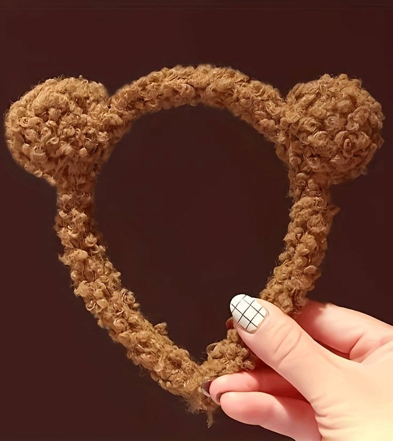 Dark Brown Bear Ears Head Band