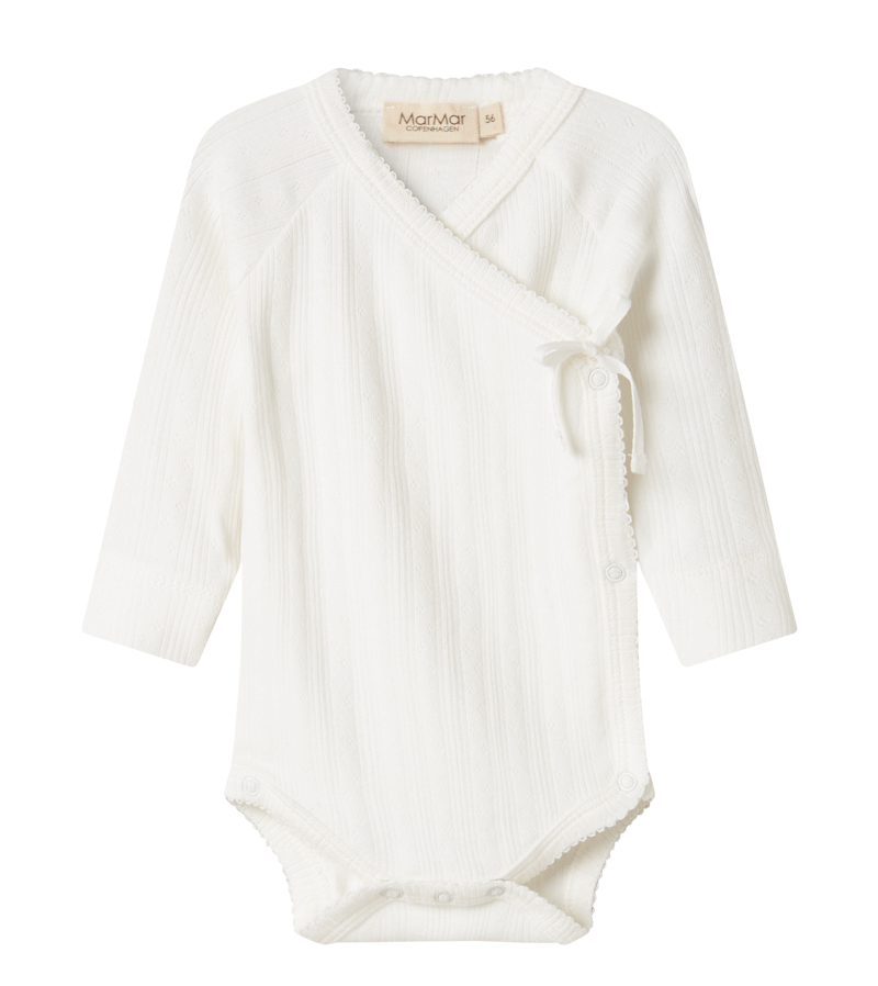 Gentle White Pointelle Modal Belita Wrap Body by MarMar Copenhagen