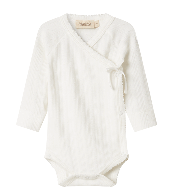 Gentle White Pointelle Modal Belita Wrap Body by MarMar Copenhagen