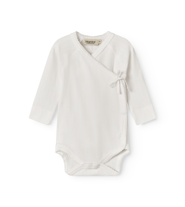 2026 Gentle White Pointelle Modal Belita Wrap Body by MarMar Copenhagen