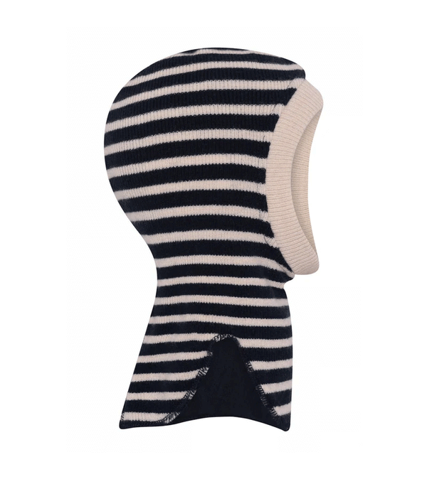 Denim Melange Bergen Striped Balaclava by mp Denmark