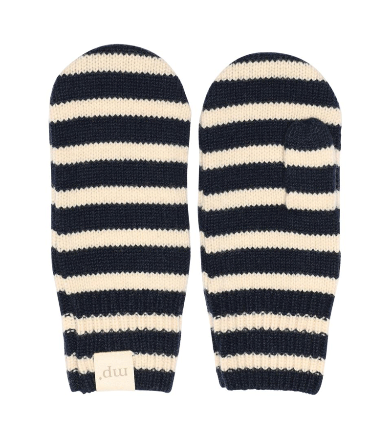 Denim Melange Bergen Striped Mittens by mp Denmark