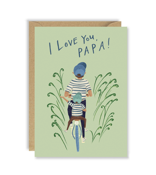 Father's Day Papa Bike Card by Joy Nevada