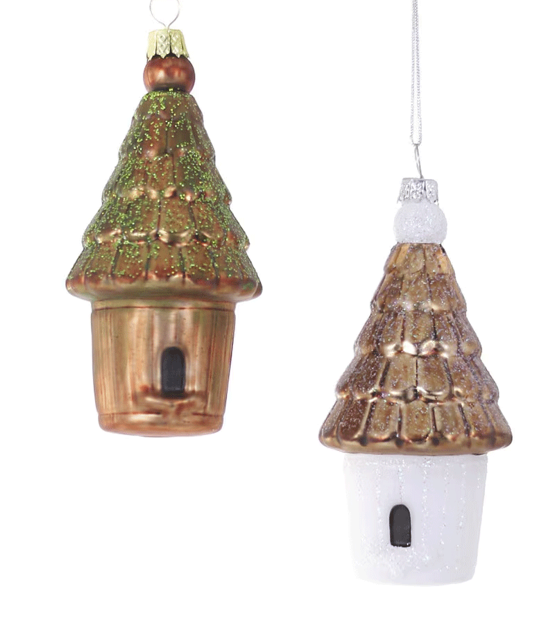 Cottage Garden Birdhouse Glass Ornament by Cody Foster