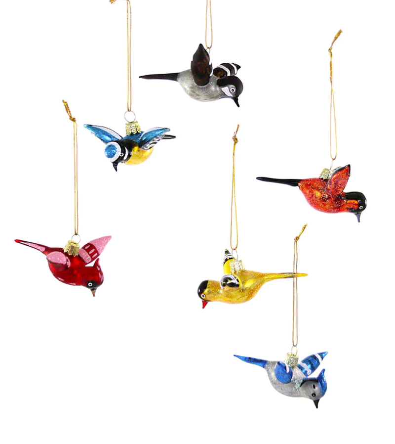 Winter Song Birds Glass Ornament by Cody Foster