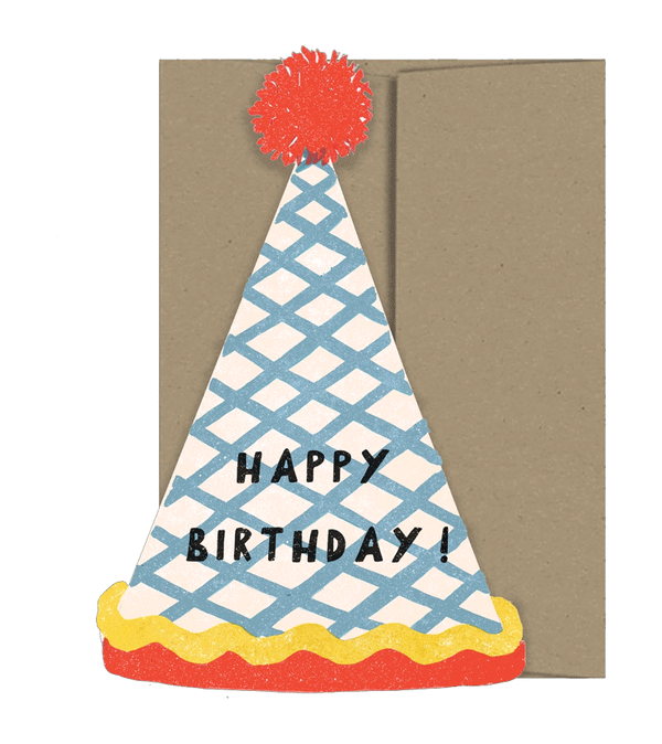 Birthday Hat Die Cut Birthday Card by Isatopia
