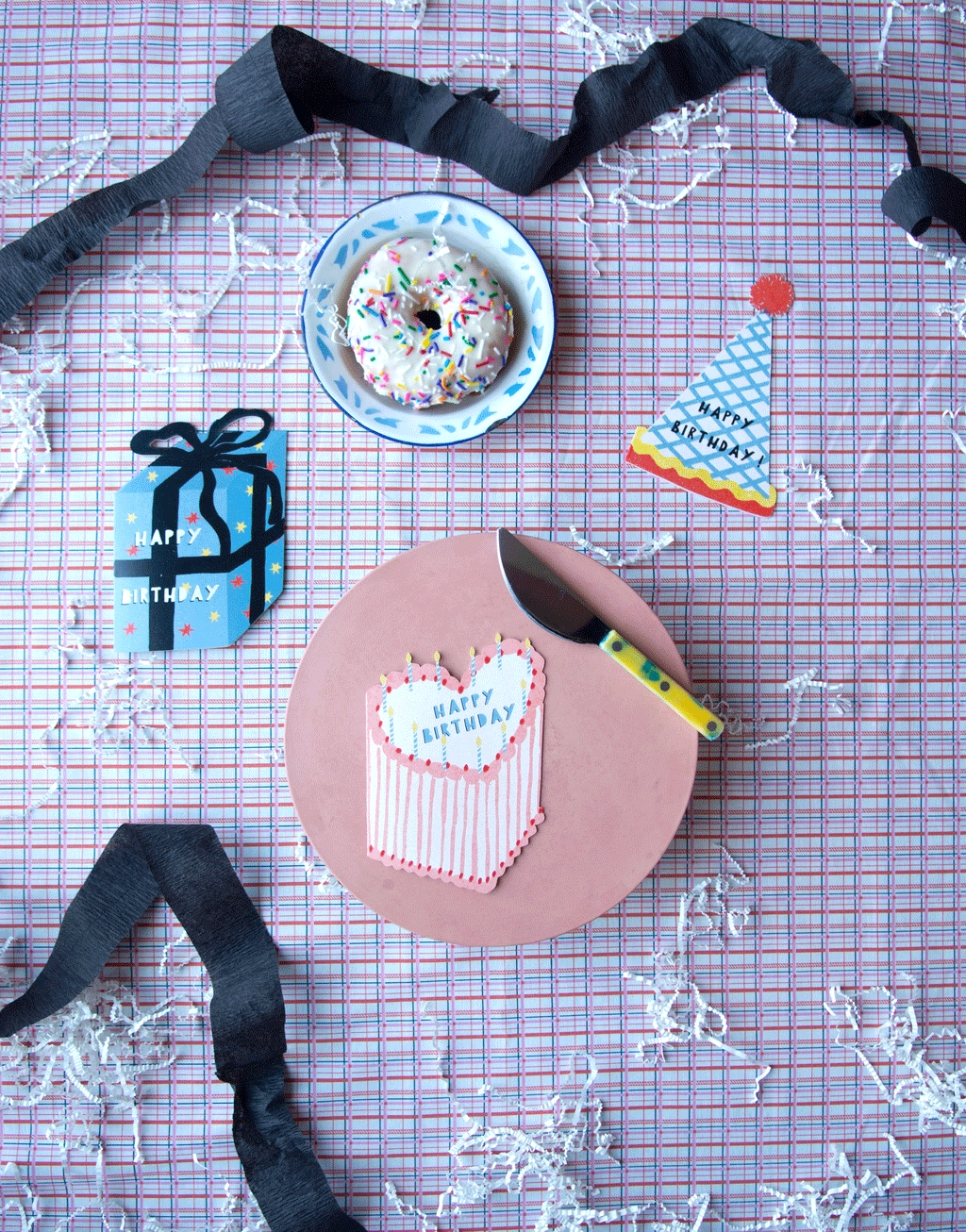 Blue Gift Birthday Die Cut Card by Isatopia