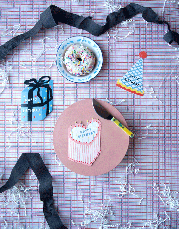 Blue Gift Birthday Die Cut Card by Isatopia