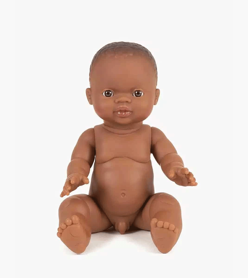 D'Afrique Boy Baby Doll with Brown Eyes by Minikane