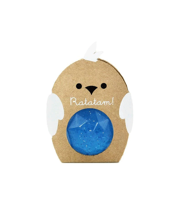 42mm Blue Glitter Bird Bouncing Ball by Ratatam