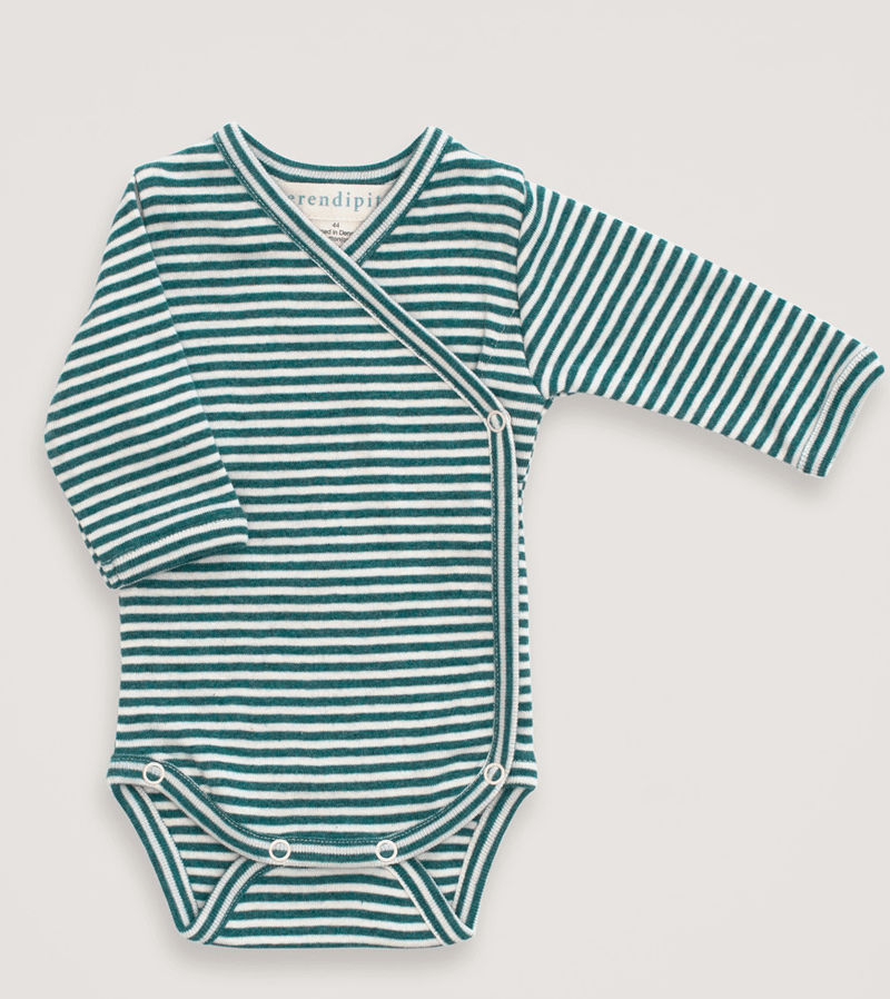 Arctic Stripe Organic Cotton Crossover Body by Serendipity