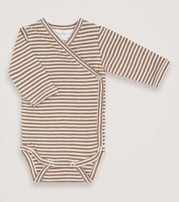 Almond Ecru Striped Organic Cotton Body by Serendipity