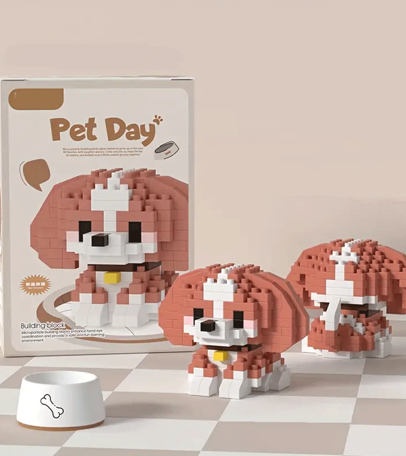 213pcs Pet Day Dog Mini Building Bricks Set