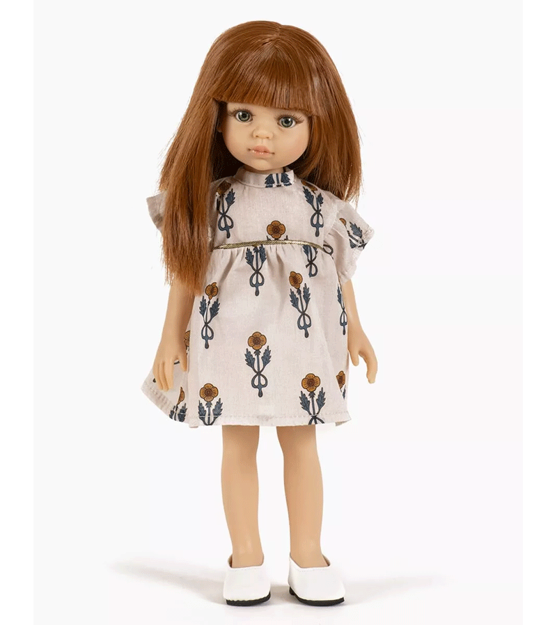 Daisy Dress in Nordic Floral Cotton for Amigas Girl Doll