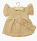 Daisy Dress & Headband in Latte Cotton Gauze for MiniKane Baby Dolls