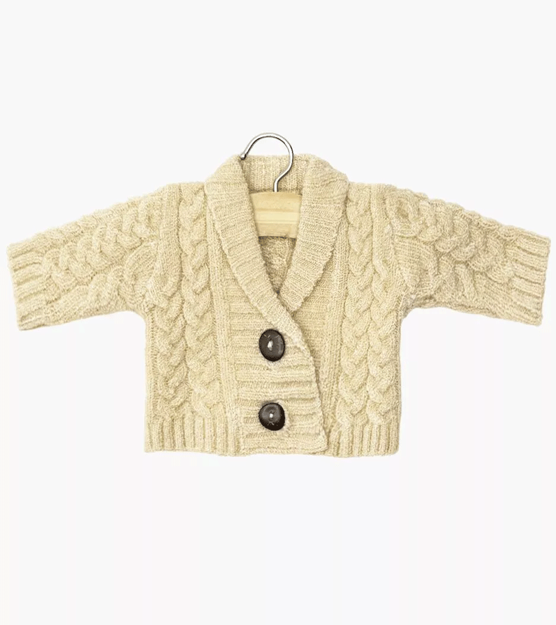 Gil Cream Knitted Cardigan for Baby Doll by Minikane
