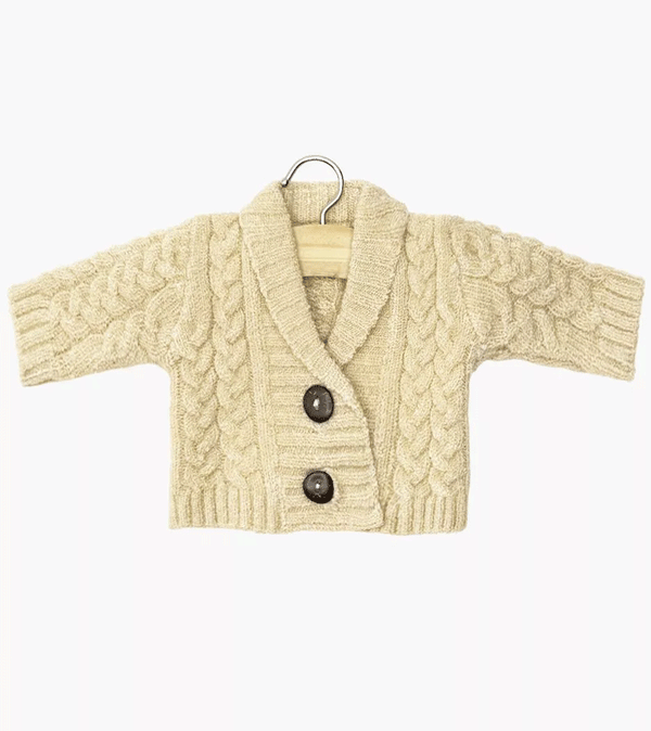 Gil Cream Knitted Cardigan for Baby Doll by Minikane