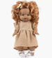 Daisy Dress & Headband in Latte Cotton Gauze for MiniKane Baby Dolls