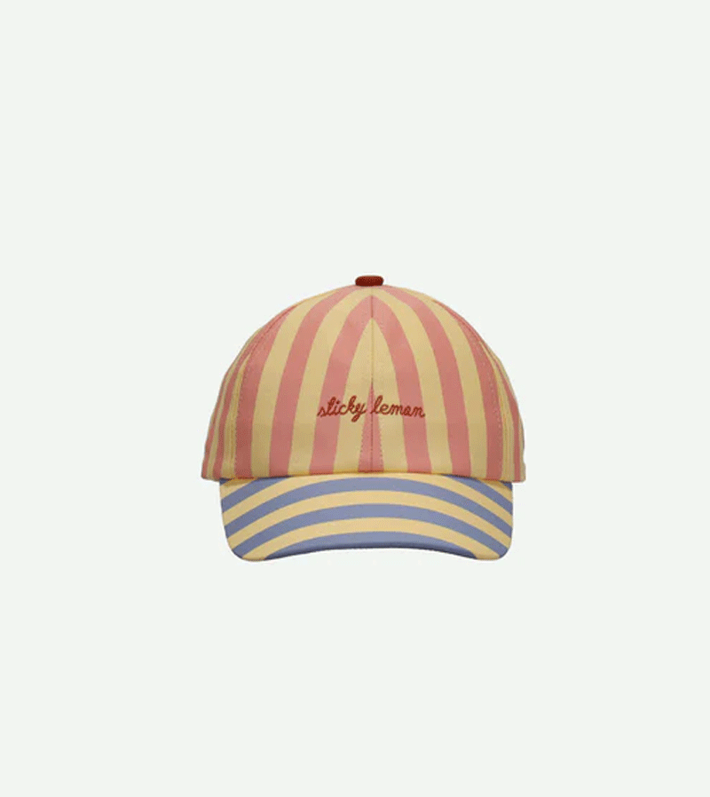 Coral Pink & Sandy Stripes Cap by Sticky Lemon