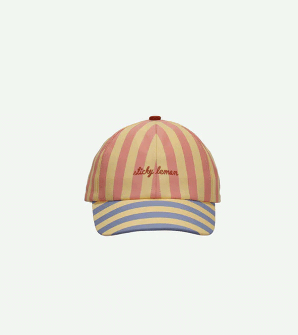 Coral Pink & Sandy Stripes Cap by Sticky Lemon