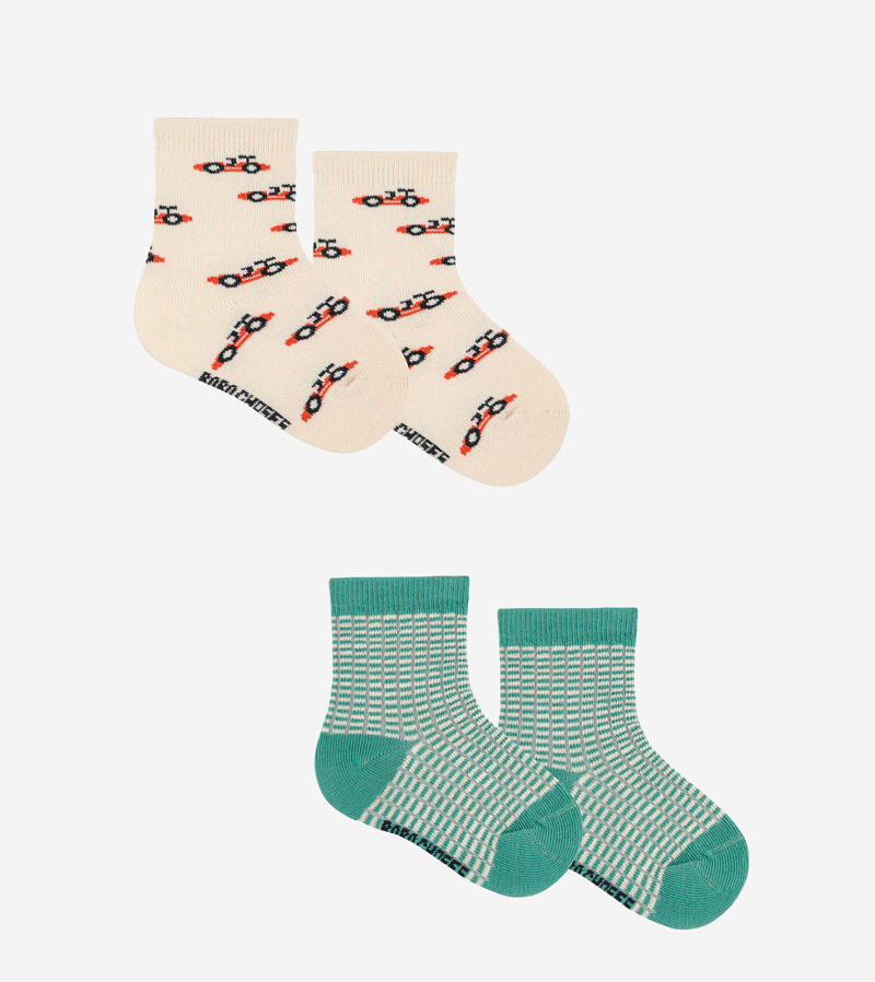 Race Car all over Short Socks Pack by Bobo Choses