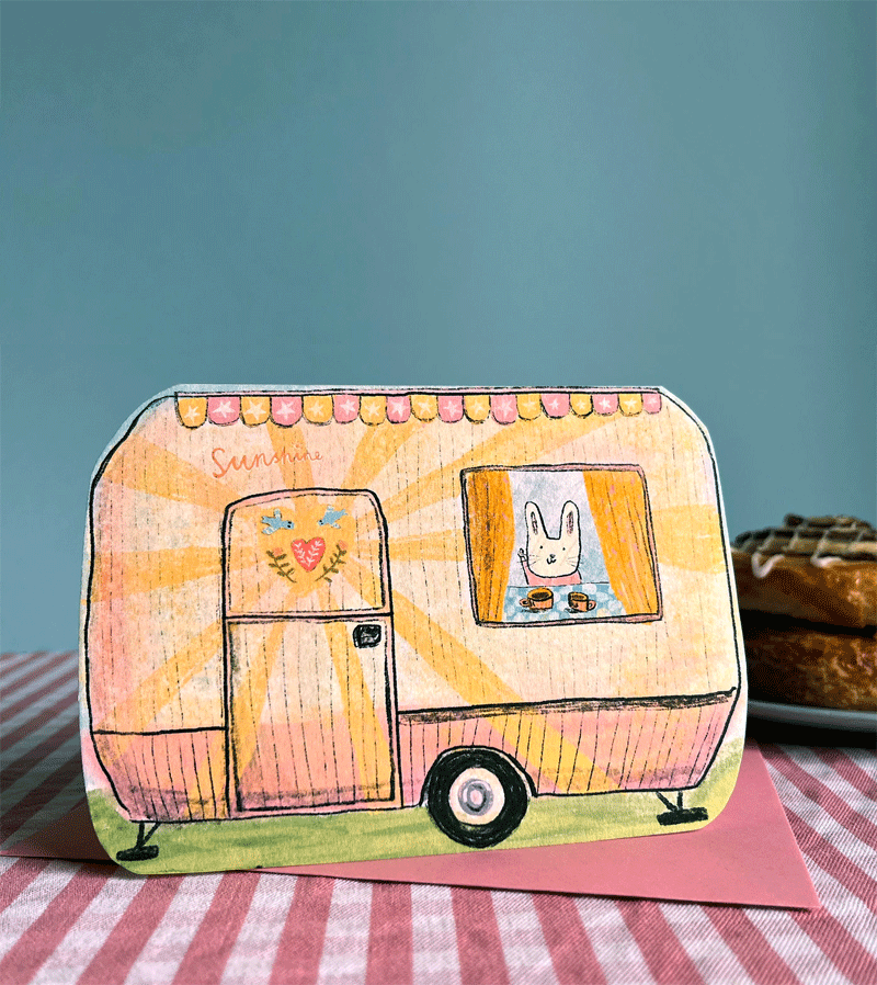 Cutout Caravan Card by Laura Skilbeck