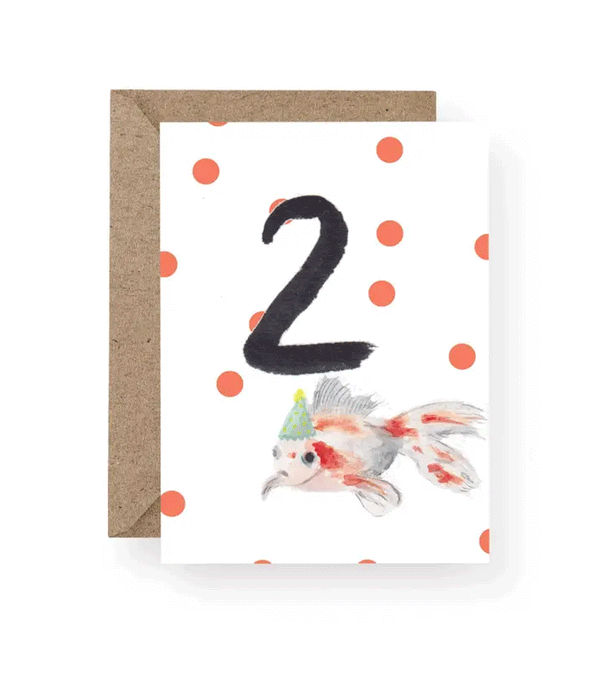 Age 2 Goldfish Birthday Card by Western Sketch