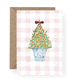 Christmas Tree On Gingham Check Christmas Card by Western Sketch