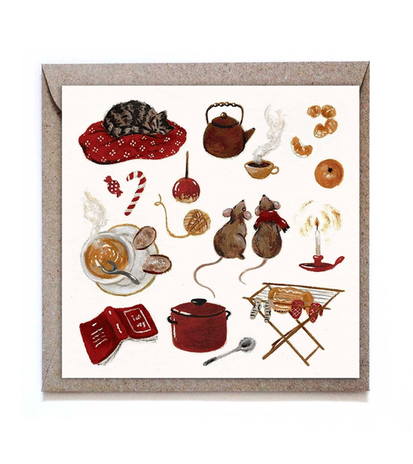 Cozy Winter Home Card by studiosatsch