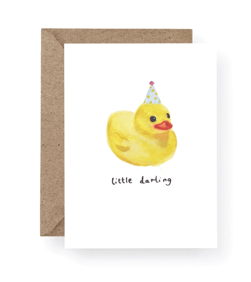 Little Darling Duck New Baby Card by Western Sketch