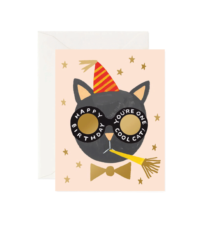 Cool Cat Birthday Card by Rifle Paper Co