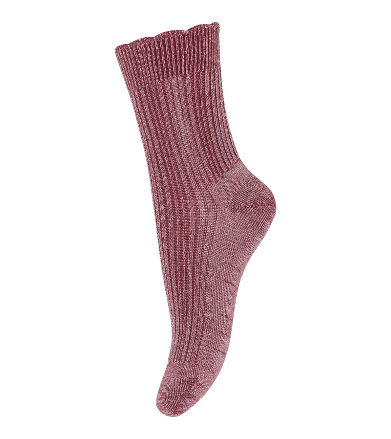 Maroon Celosia Glitter Socks by mp Denmark