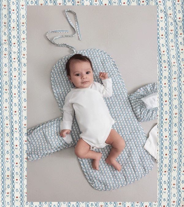 Floral Stripe Travel Changing Mat by Marmar Copenhagen