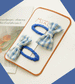 Set of 2 Blue Check Bows Hair Clips