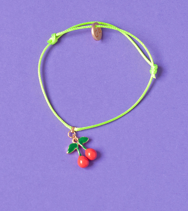 Cherry Enamel Charm Bracelet