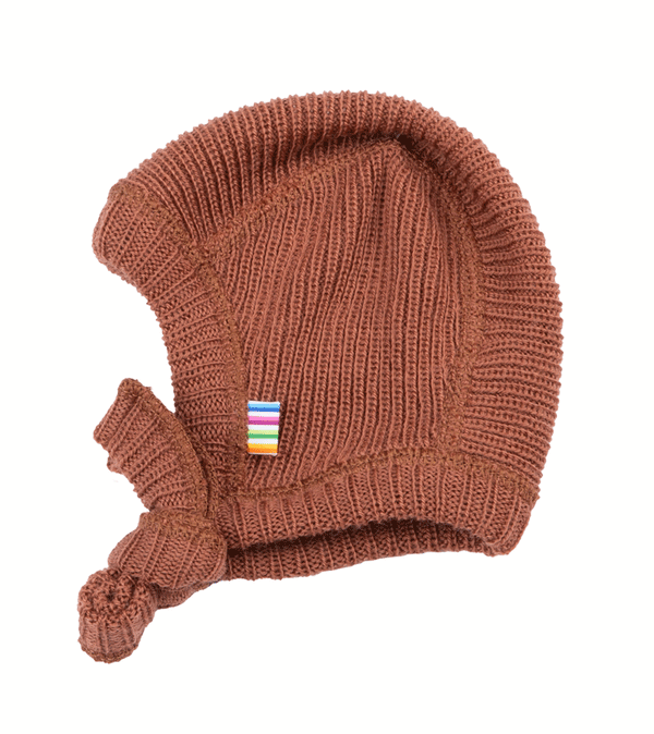 Chestnut Merino Knitted Baby Hat by Joha