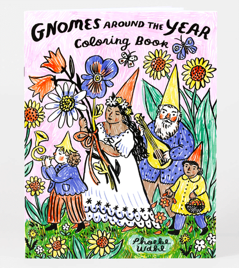 Gnomes Around The Year Coloring Book by Phoebe Wahl