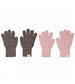 2 Pack Brown and Rose Wool mix Comfy Gloves by mp Denmark
