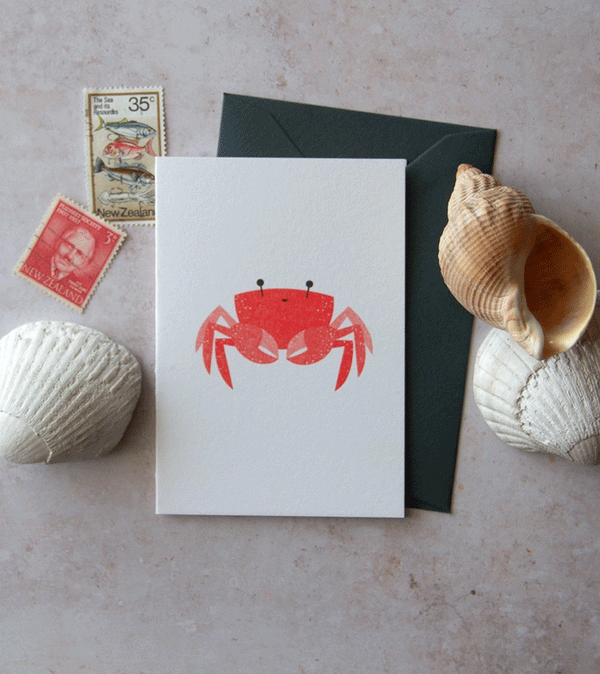 Cute little Crab Mini Card by Bobbie Print